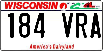 WI license plate 184VRA