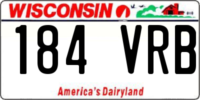 WI license plate 184VRB