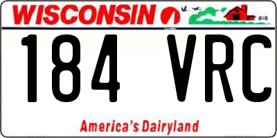 WI license plate 184VRC