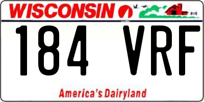 WI license plate 184VRF