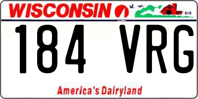 WI license plate 184VRG