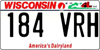 WI license plate 184VRH