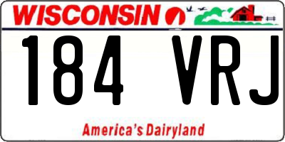 WI license plate 184VRJ