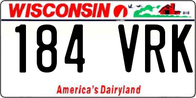 WI license plate 184VRK