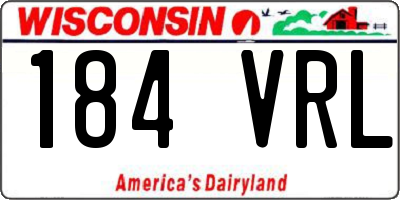 WI license plate 184VRL
