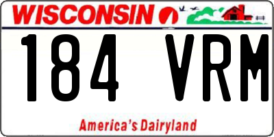 WI license plate 184VRM