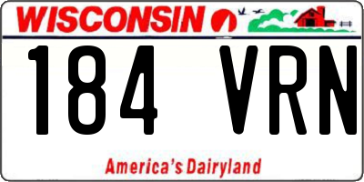 WI license plate 184VRN