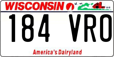 WI license plate 184VRO