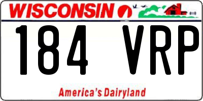 WI license plate 184VRP