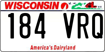 WI license plate 184VRQ