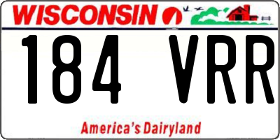 WI license plate 184VRR
