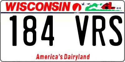 WI license plate 184VRS