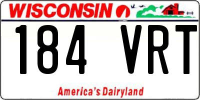 WI license plate 184VRT