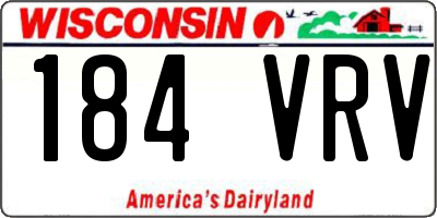 WI license plate 184VRV