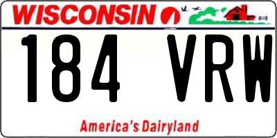 WI license plate 184VRW