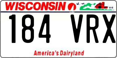 WI license plate 184VRX