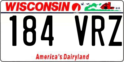 WI license plate 184VRZ