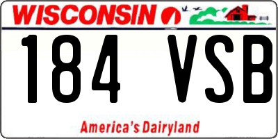 WI license plate 184VSB