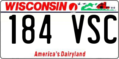 WI license plate 184VSC