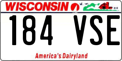 WI license plate 184VSE