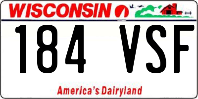 WI license plate 184VSF