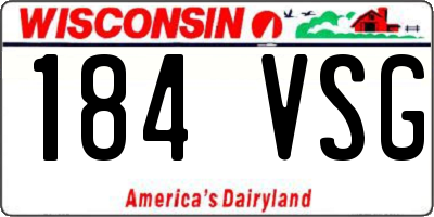 WI license plate 184VSG