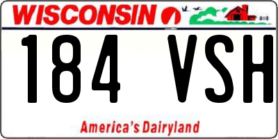 WI license plate 184VSH