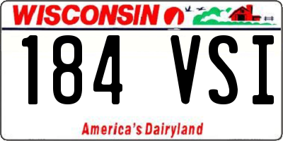 WI license plate 184VSI