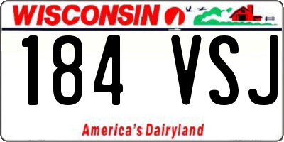 WI license plate 184VSJ