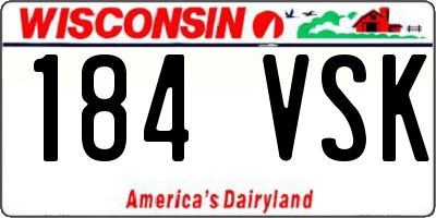 WI license plate 184VSK
