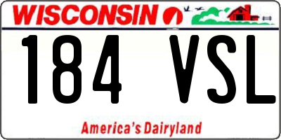 WI license plate 184VSL