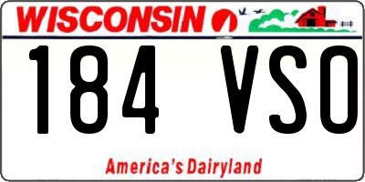 WI license plate 184VSO
