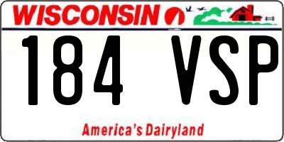 WI license plate 184VSP