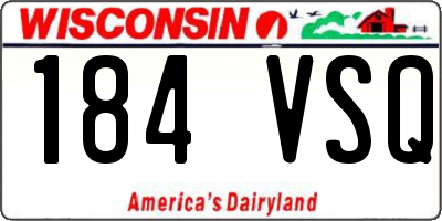 WI license plate 184VSQ