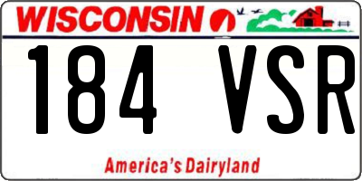 WI license plate 184VSR