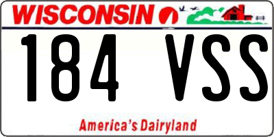 WI license plate 184VSS