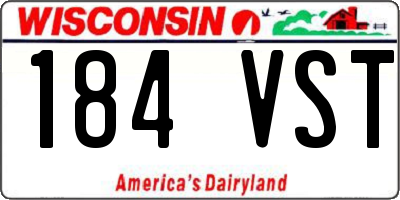 WI license plate 184VST
