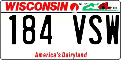 WI license plate 184VSW