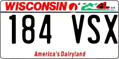 WI license plate 184VSX