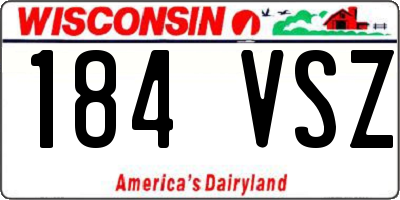 WI license plate 184VSZ