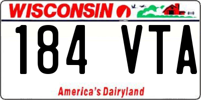 WI license plate 184VTA
