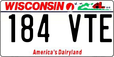 WI license plate 184VTE