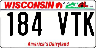 WI license plate 184VTK