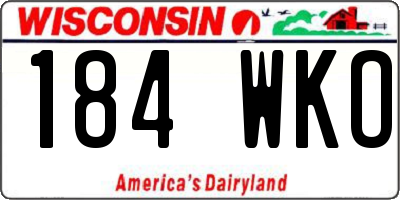WI license plate 184WKO