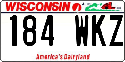 WI license plate 184WKZ