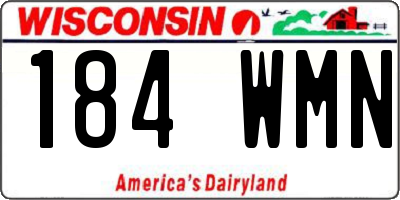 WI license plate 184WMN