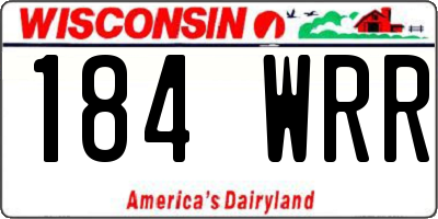 WI license plate 184WRR