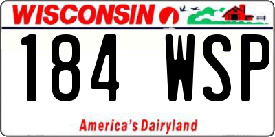 WI license plate 184WSP