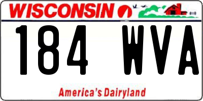 WI license plate 184WVA
