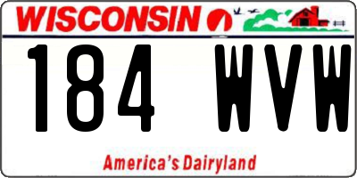 WI license plate 184WVW